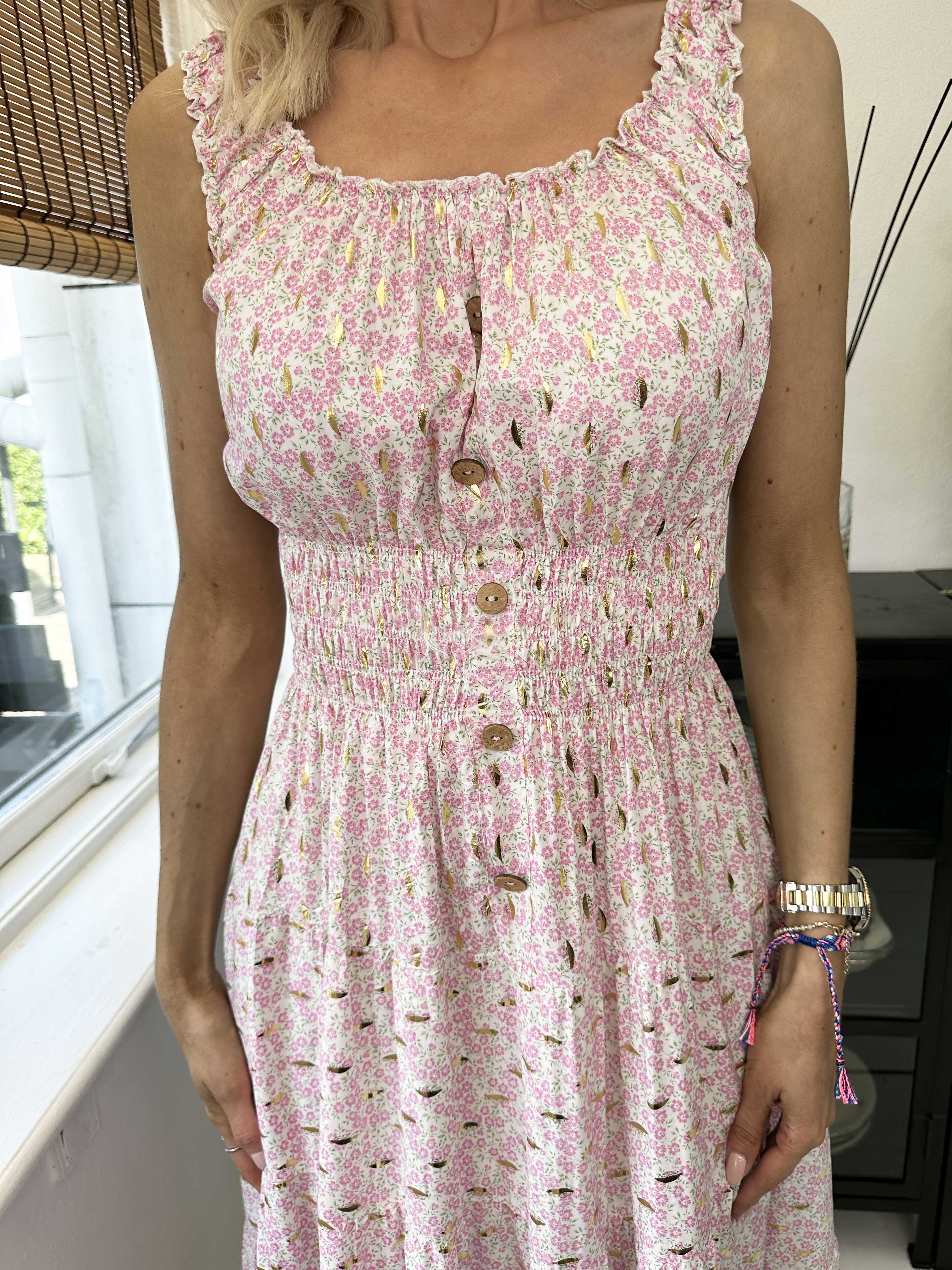Alicia spring short - Söt blommig klänning i viskos med smock